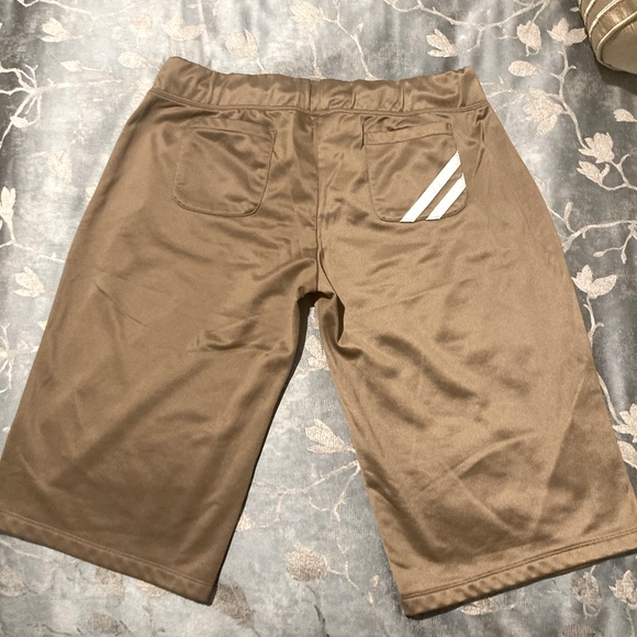 JUICY COUTURE Brown With baby blue striped Long Polyester Shorts With Pockets - Picture 2 of 5